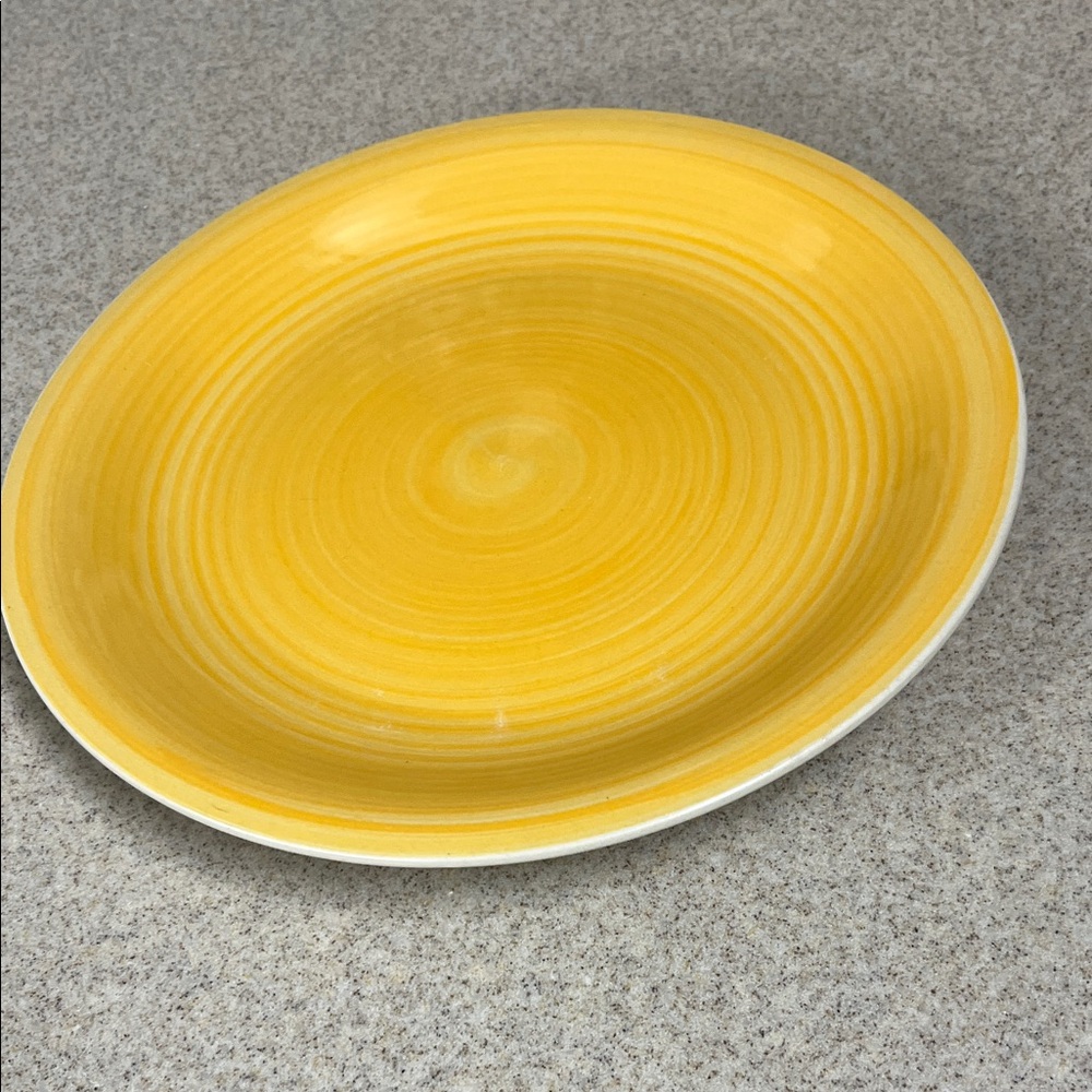Yellow Ceramic Dinner Plate - Bright Solid Yellow